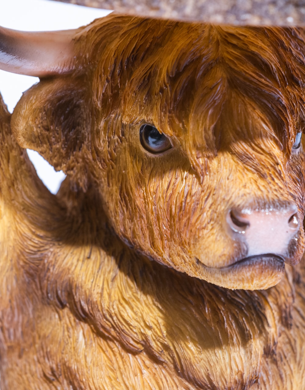 Highland Cow Holding "Trunk Slice" Side Table - BD196