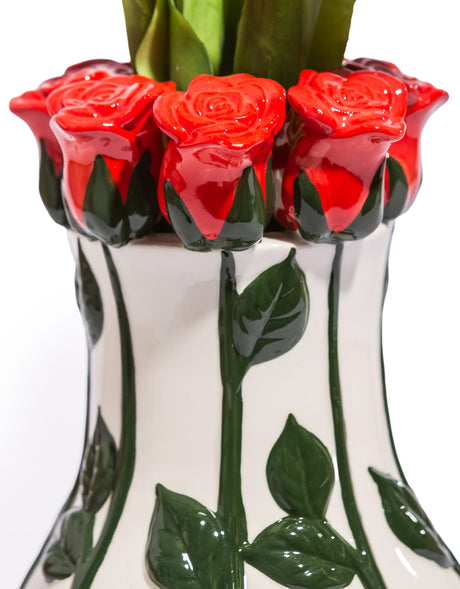 Ceramic Multi Red Roses Vase - JFC29