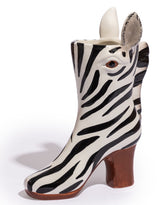 Medium Zebra Head Heeled-Boot Ceramic Vase - EGC22