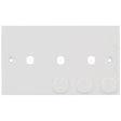 Selectric Square 2 Gang Triple Aperture Dimmer Plate with Matching Knobs