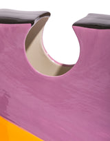 Set of 2 Orange/Purple/Black Ceramic Jigsaw Piece Vases - EGC27