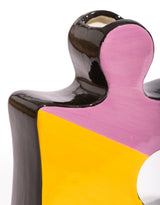 Set of 2 Orange/Purple/Black Ceramic Jigsaw Piece Vases - EGC27