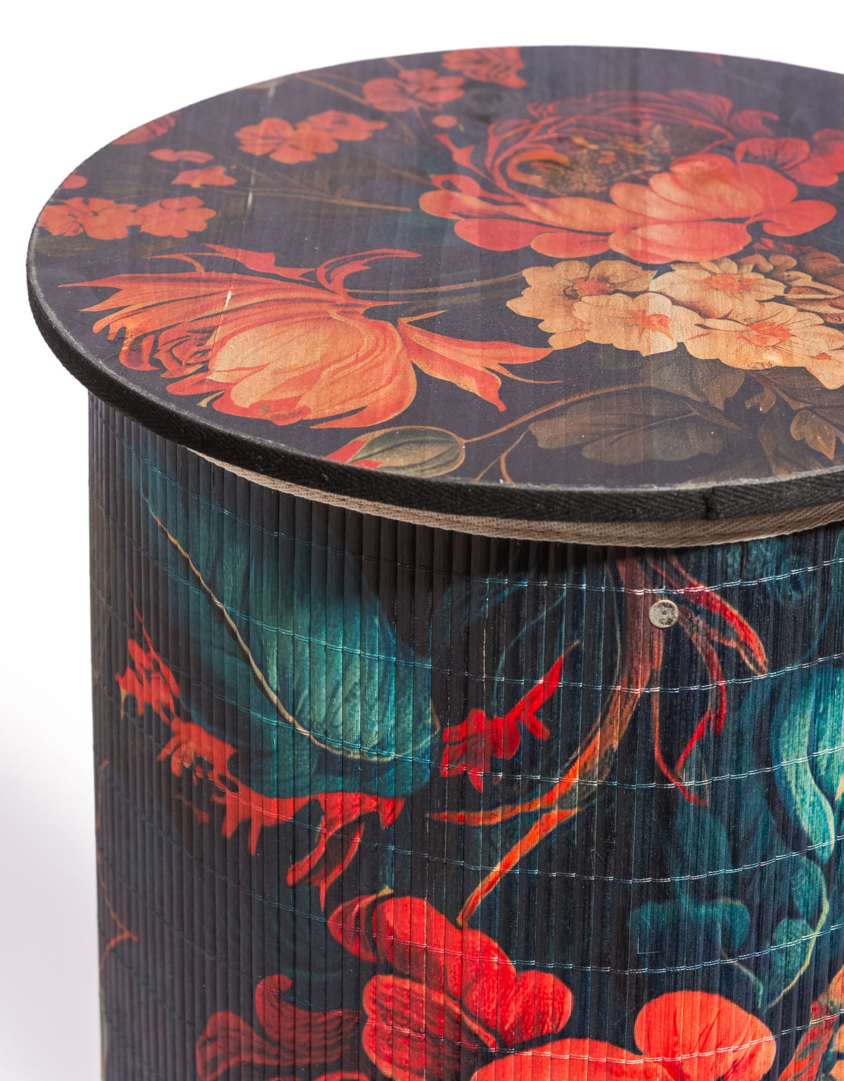 Floral Boho Bamboo Side Table 60cm - PSC23