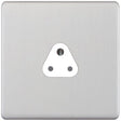 Selectric 5M-Plus Satin Chrome 1 Gang 2A Round Pin Socket with White Insert