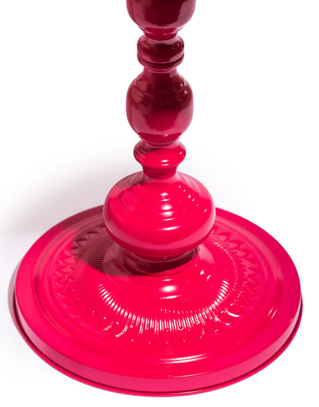 Metal Pink Heart Side Table - CRT159