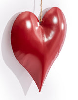 Large Red Metal Hanging Heart Ornament - CRT160