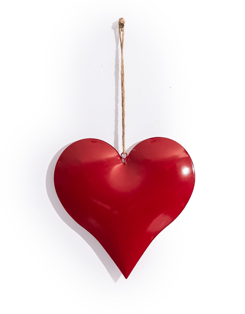 Medium Red Metal Hanging Heart Ornament - CRT161