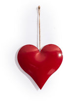 Medium Red Metal Hanging Heart Ornament - CRT161