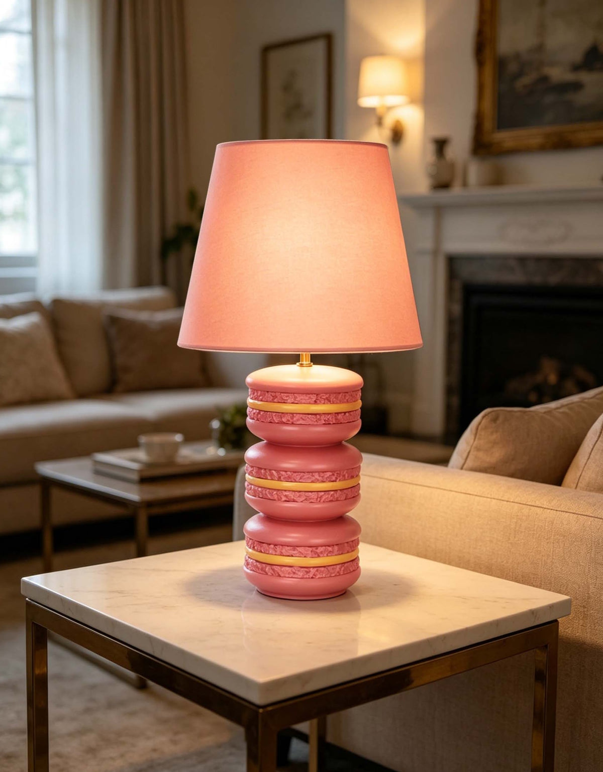 Pink Macaroon Stack Table Lamp - FLT10