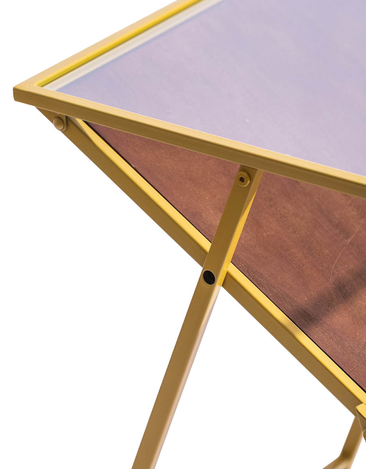 Mustard Yellow Metal Side Table w/ Magazine Rack - EM148