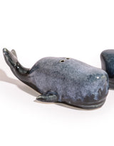 Set of Ceramic Blue Whale Salt & Pepper Shakers - EM144