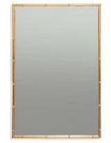 Antique Gold Rectangular Metal Bamboo Wall Mirror - EM142