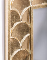 Antique Gold Rectangular "Fish Scales" Framed Wall Mirror - EM146