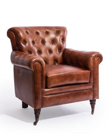Vintage Leather Chesterfield Armchair - BJG16