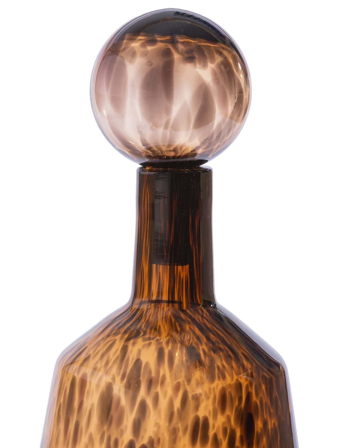 Large Amber Leopard Print Glass Apothecary Bottle - GW171