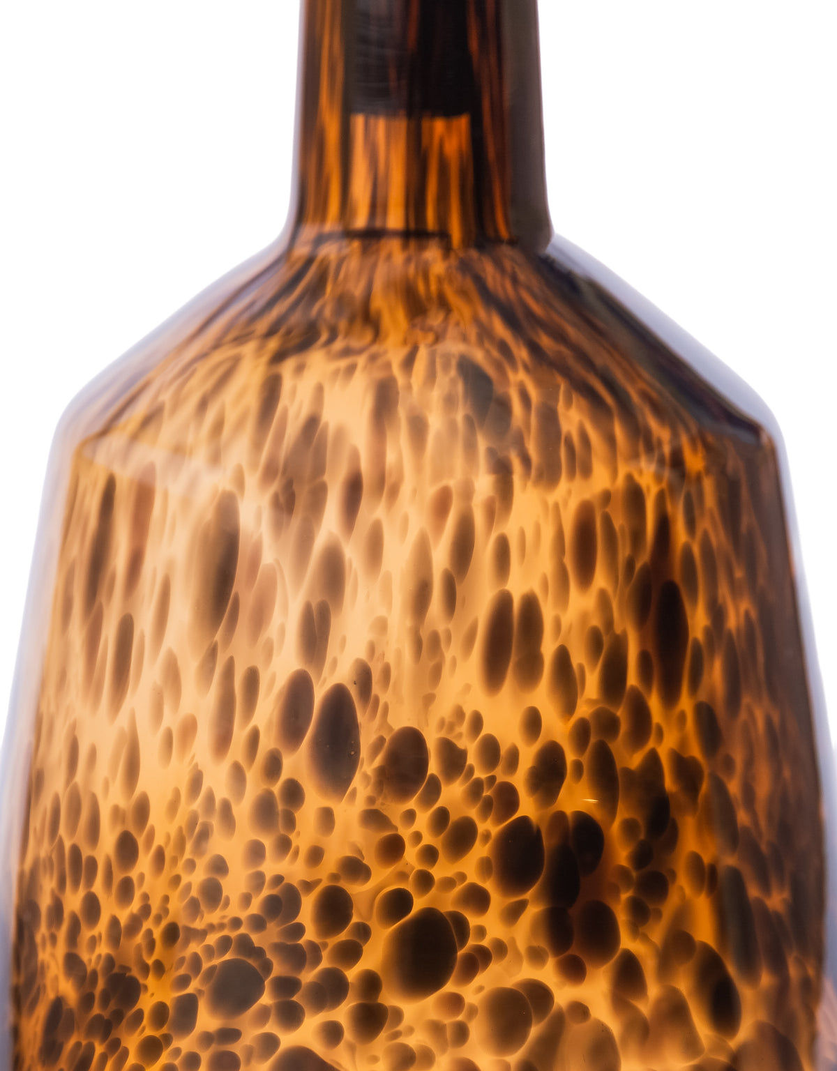 Large Amber Leopard Print Glass Apothecary Bottle - GW171