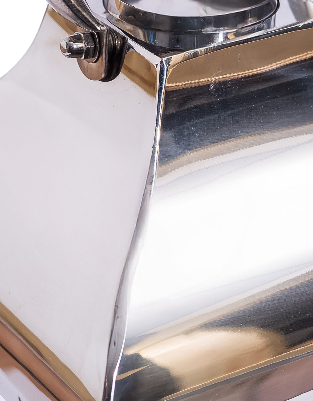 Large Square Polished Steel and Glass Lantern - WPL11