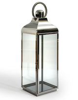Extra Large Square Polished Steel & Glass Lantern - WPL12