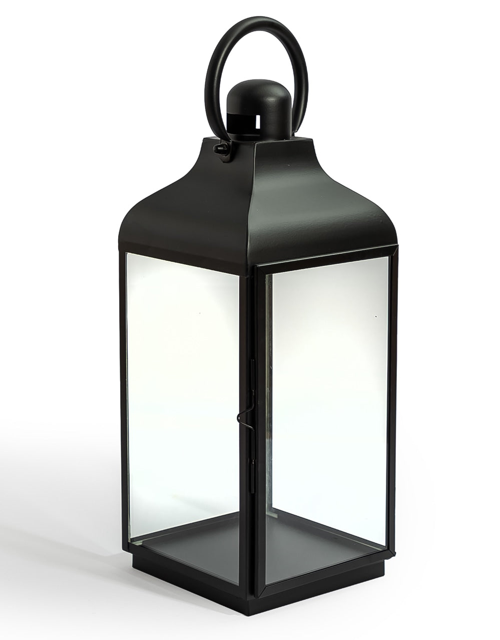 Large Square Matt Black Steel and Glass Lantern - WPL14