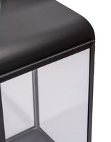Large Square Matt Black Steel and Glass Lantern - WPL14