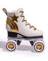 Retro Roller Skate Vase - White / Gold / Black - TL156
