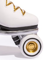 Retro Roller Skate Vase - White / Gold / Black - TL156