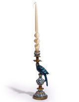 Antiqued Ornate Blue/White Parrot Candle Holder - RH - RM89