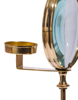 Brass Magnifying Glass on Black Stand w/ Candle Holder - FMH43