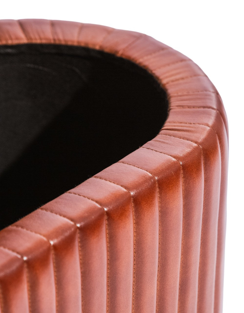 Industrial Vintage Ribbed Leather Storage Trunk - BJG17