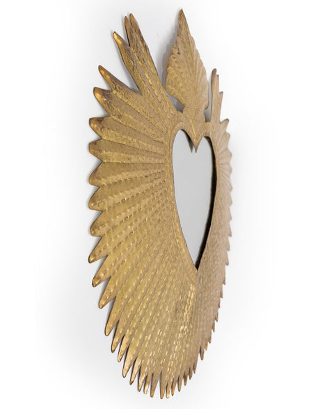 Gold "Heart Rays" Wall Mirror - RGF23