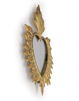 Hand Crafted Gold Metal Sacred Heart Hanging Mirror - RGF25