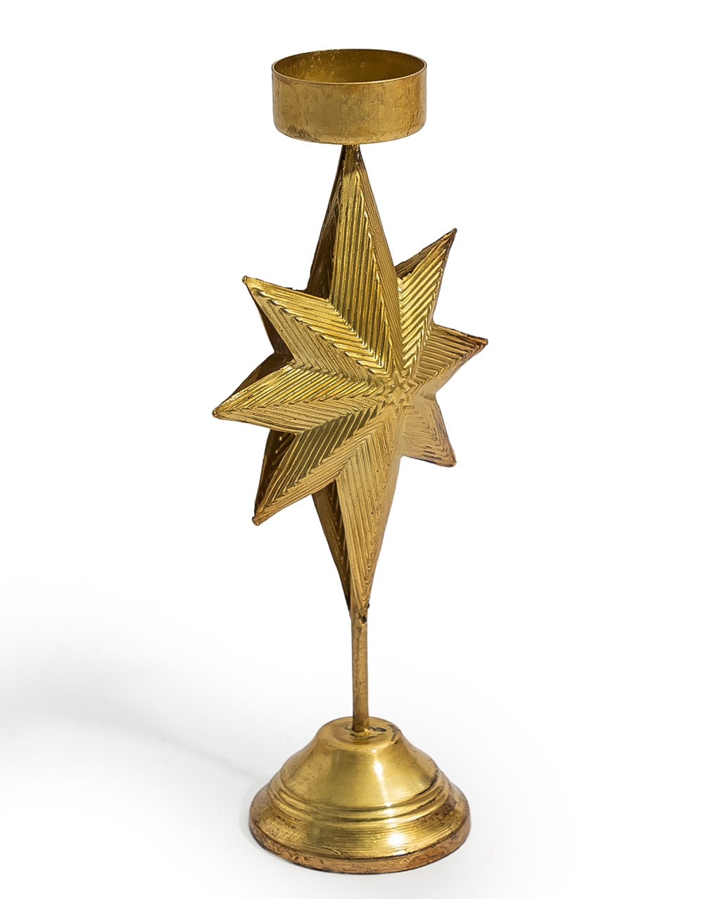 Gold Metal "North Star" Candle Holder - RGF26