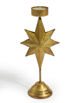 Gold Metal "North Star" Candle Holder - RGF26