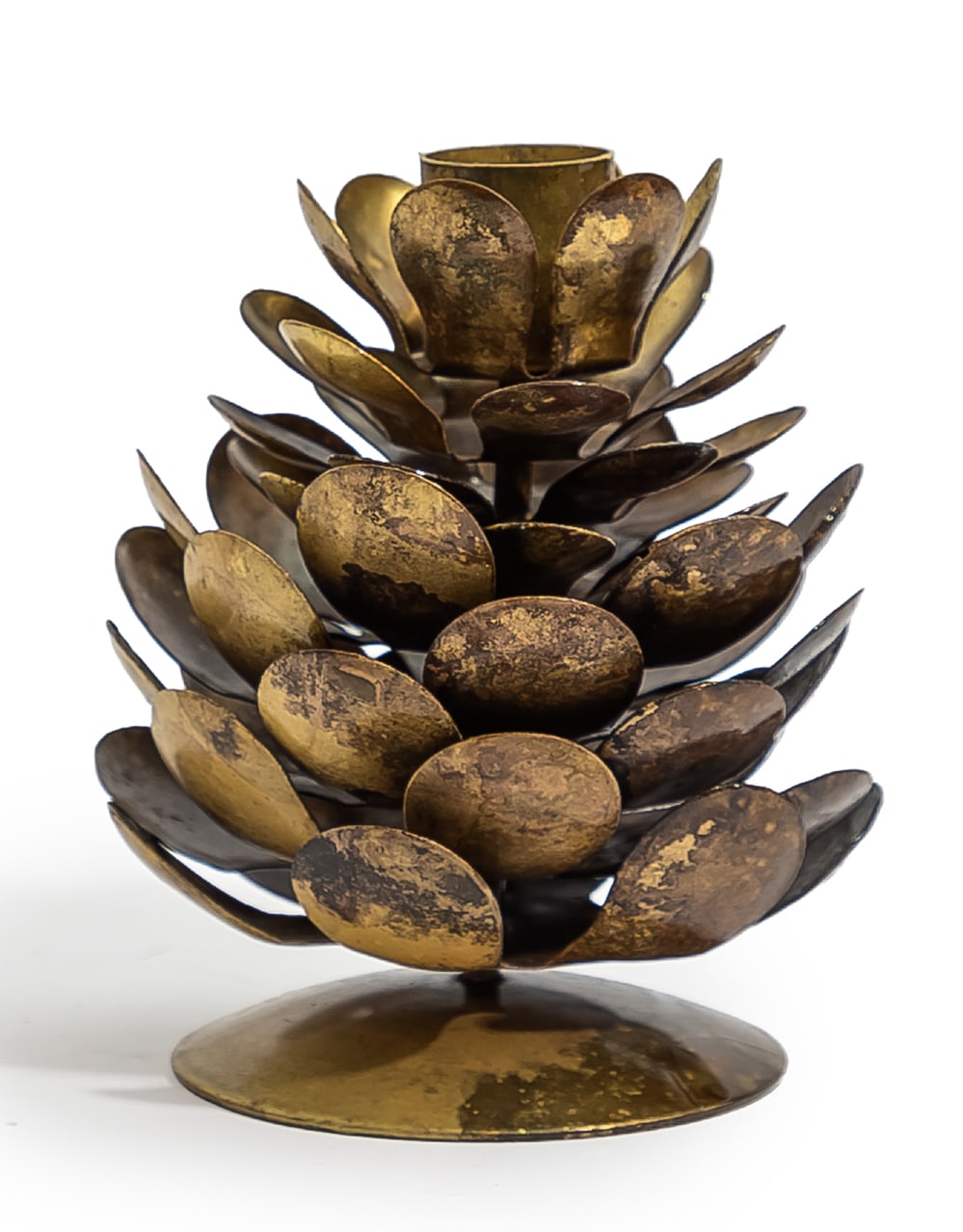 Antique Gold Pinecone Candle Holder - RGF27