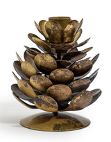 Antique Gold Pinecone Candle Holder - RGF27