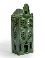 Green Metal "Amsterdam" Canal House Tealight Holder - RGF29