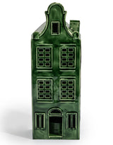 Green Metal "Amsterdam" Canal House Tealight Holder - RGF29