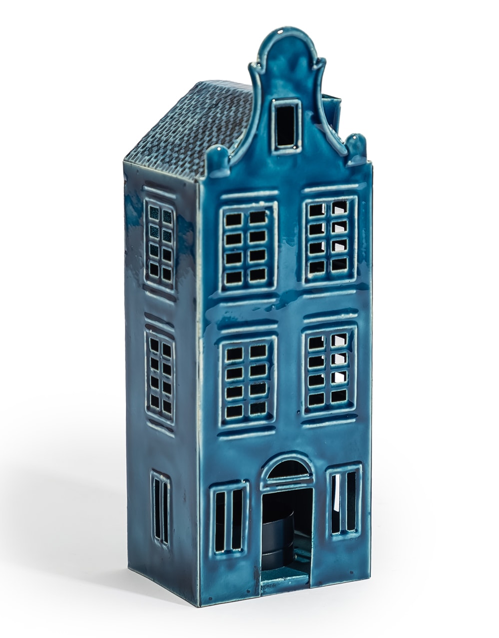 Blue Metal "Amsterdam" Canal House Tealight Holder - RGF28