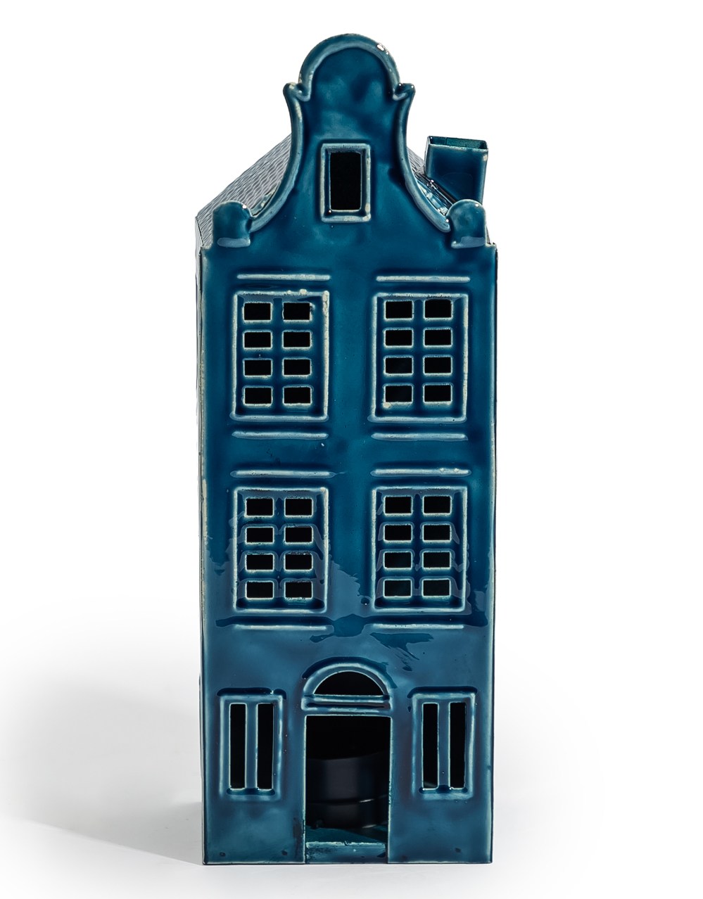Blue Metal "Amsterdam" Canal House Tealight Holder - RGF28