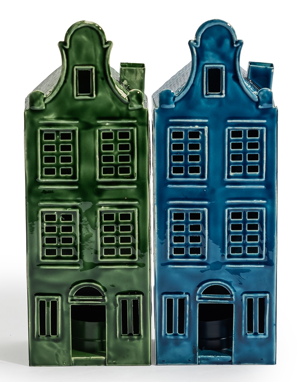 Blue Metal "Amsterdam" Canal House Tealight Holder - RGF28