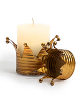 Set of 2 Gold Upcycled Crown Candle Holders - RGF30