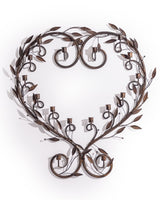Large Antiqued Bronze Heart Wreath Wall Sconce - RGF31