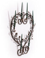Large Antiqued Bronze Heart Wreath Wall Sconce - RGF31