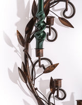 Large Antiqued Bronze Heart Wreath Wall Sconce - RGF31