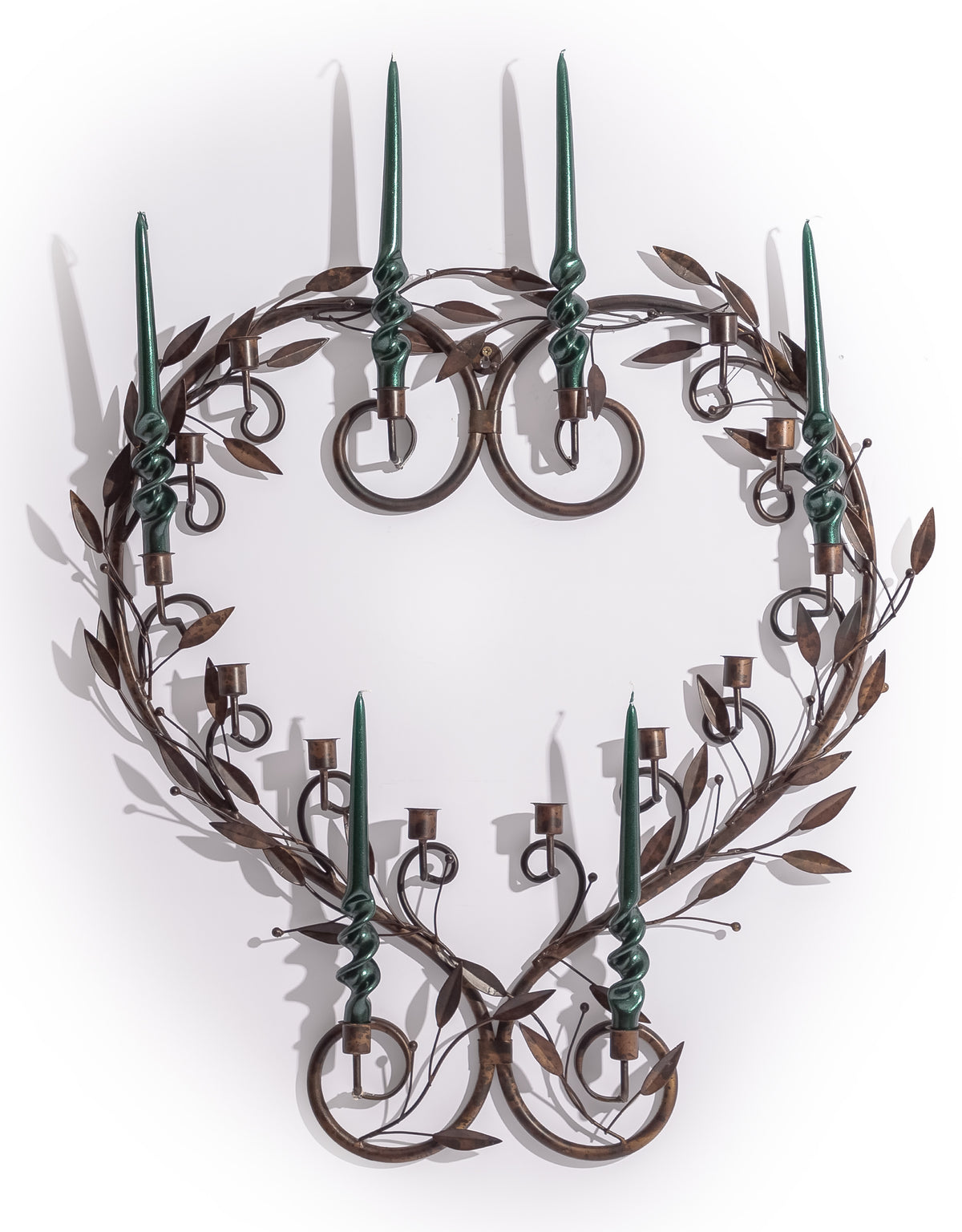 Large Antiqued Bronze Heart Wreath Wall Sconce - RGF31