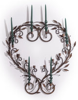Large Antiqued Bronze Heart Wreath Wall Sconce - RGF31