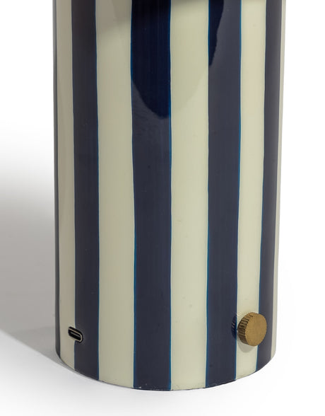 Navy Blue/White Stripe Rechargeable Table Lamp - RTL19