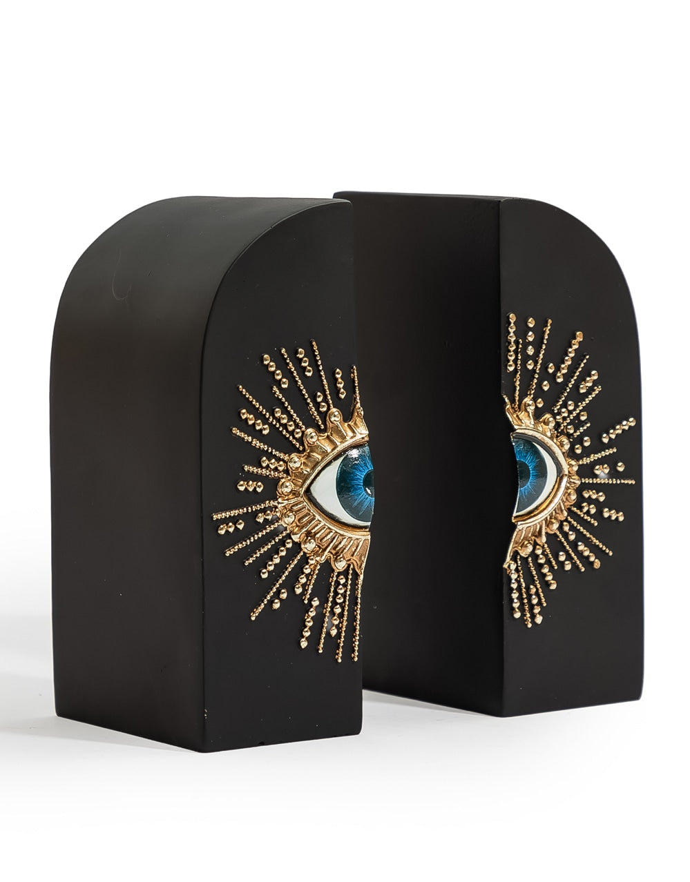 Pair of Embossed "Sunburst Eye" Bookends - CRT167