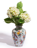 White Ceramic Floral & Tropical Bird Vase - BP322