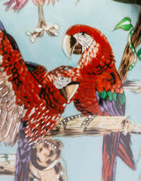 Colourful Parrot & Floral Ceramic Vase - BP323